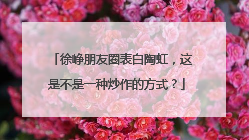徐峥朋友圈表白陶虹,这是不是一种炒作的方式?