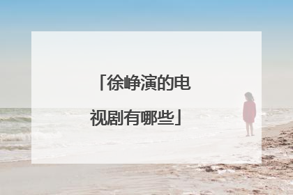 徐峥演的电视剧有哪些