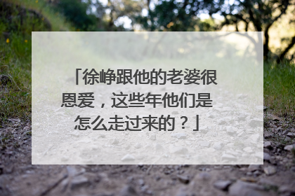 徐峥跟他的老婆很恩爱，这些年他们是怎么走过来的？
