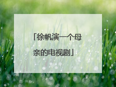 徐帆演一个母亲的电视剧