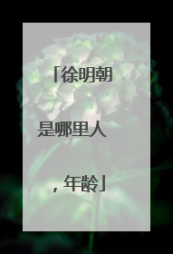 徐明朝是哪里人,年龄