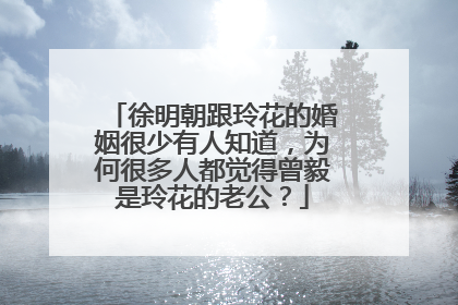 徐明朝跟玲花的婚姻很少有人知道，为何很多人都觉得曾毅是玲花的老公？