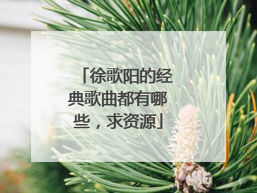 徐歌阳的经典歌曲都有哪些,求资源