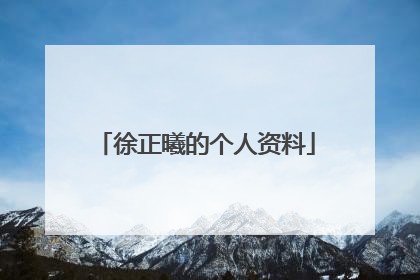 徐正曦的个人资料