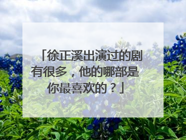 徐正溪出演过的剧有很多，他的哪部是你最喜欢的？