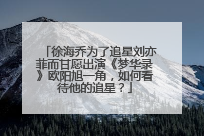 徐海乔为了追星刘亦菲而甘愿出演《梦华录》欧阳旭一角，如何看待他的追星？