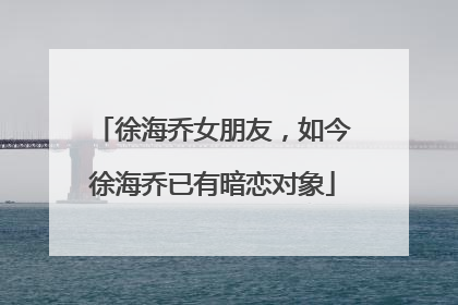 徐海乔女朋友，如今徐海乔已有暗恋对象