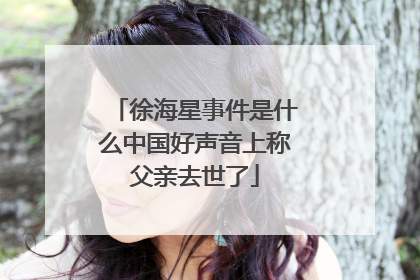 徐海星事件是什么中国好声音上称父亲去世了