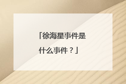 徐海星事件是什么事件？