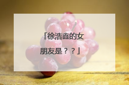 徐浩鑫的女朋友是？？