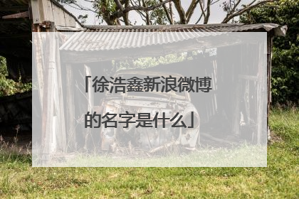 徐浩鑫新浪微博的名字是什么