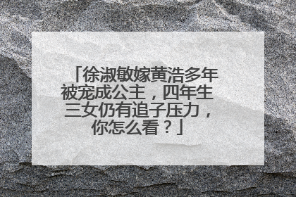 徐淑敏嫁黄浩多年被宠成公主，四年生三女仍有追子压力，你怎么看？
