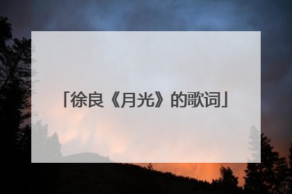 徐良《月光》的歌词