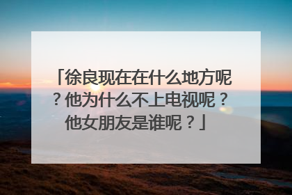 徐良现在在什么地方呢？他为什么不上电视呢？他女朋友是谁呢？