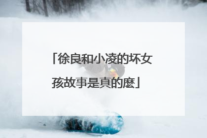 徐良和小凌的坏女孩故事是真的麽