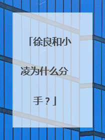 徐良和小凌为什么分手?