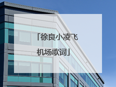 徐良小凌飞机场歌词