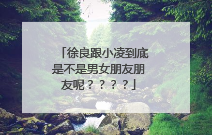 徐良跟小凌到底是不是男女朋友朋友呢？？？？