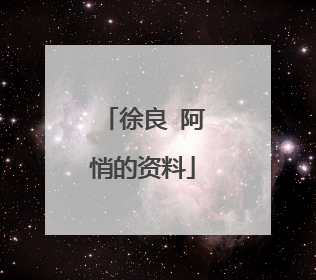 徐良 阿悄的资料