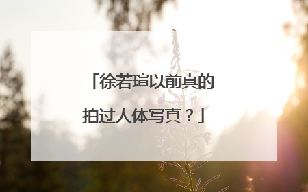 徐若瑄以前真的拍过人体写真？