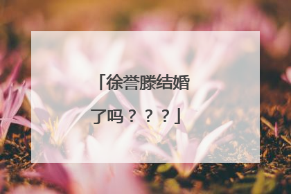 徐誉滕结婚了吗???