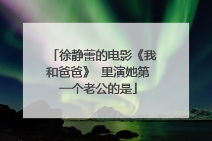 徐静蕾的电影《我和爸爸》 里演她第一个老公的是