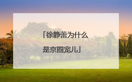 徐静蕾为什么是京圈宠儿