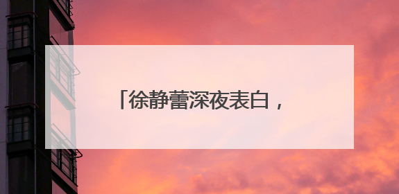 徐静蕾深夜表白，我脾气不好但你哄哄就好，谈恋爱最高级的境界是什么？