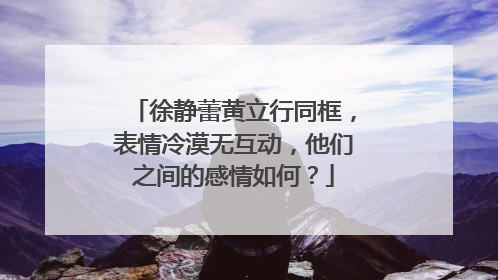 徐静蕾黄立行同框，表情冷漠无互动，他们之间的感情如何？