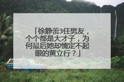 徐静蕾3任男友，个个都是大才子，为何最后她却情定不起眼的黄立行？
