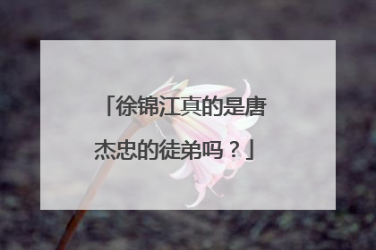 徐锦江真的是唐杰忠的徒弟吗？