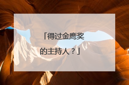 得过金鹰奖的主持人?