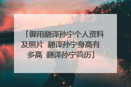 御用翻译孙宁个人资料及照片 翻译孙宁身高有多高 翻译孙宁简历