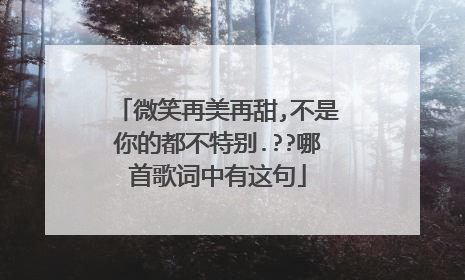 微笑再美再甜,不是你的都不特别.??哪首歌词中有这句