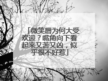 微笑唇为何大受欢迎?嘴角向下看起来又苦又凶,似乎很不好惹
