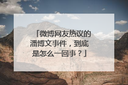 微博网友热议的潘博文事件，到底是怎么一回事？