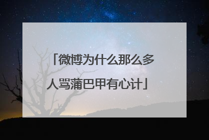 微博为什么那么多人骂蒲巴甲有心计