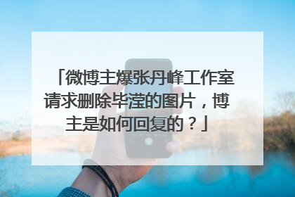 微博主爆张丹峰工作室请求删除毕滢的图片，博主是如何回复的？