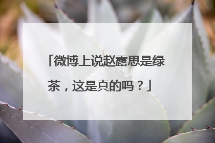 微博上说赵露思是绿茶,这是真的吗?