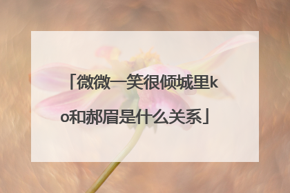 微微一笑很倾城里ko和郝眉是什么关系