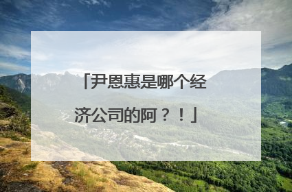 尹恩惠是哪个经济公司的阿?!