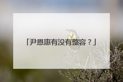 尹恩惠有没有整容?