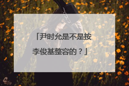 尹时允是不是按李俊基整容的?
