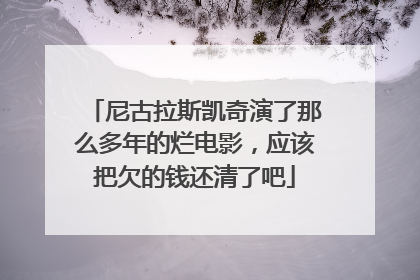 尼古拉斯凯奇演了那么多年的烂电影，应该把欠的钱还清了吧