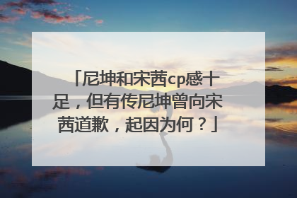 尼坤和宋茜cp感十足，但有传尼坤曾向宋茜道歉，起因为何？