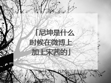 尼坤是什么时候在微博上加上宋茜的