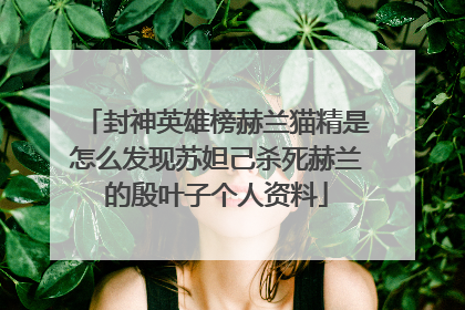 封神英雄榜赫兰猫精是怎么发现苏妲己杀死赫兰的殷叶子个人资料