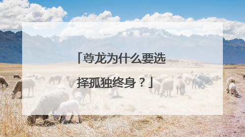 尊龙为什么要选择孤独终身?