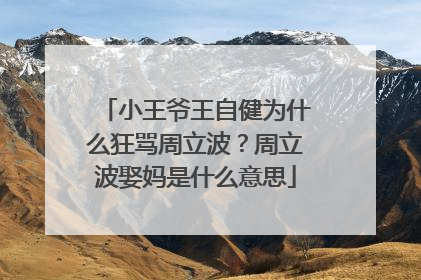 小王爷王自健为什么狂骂周立波？周立波娶妈是什么意思