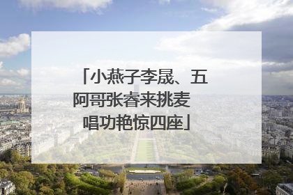 小燕子李晟、五阿哥张睿来挑麦 唱功艳惊四座